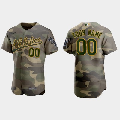 Oakland Athletics Custom Men's Nike 2021 Armed Forces Day Authentic MLB Jersey Camo